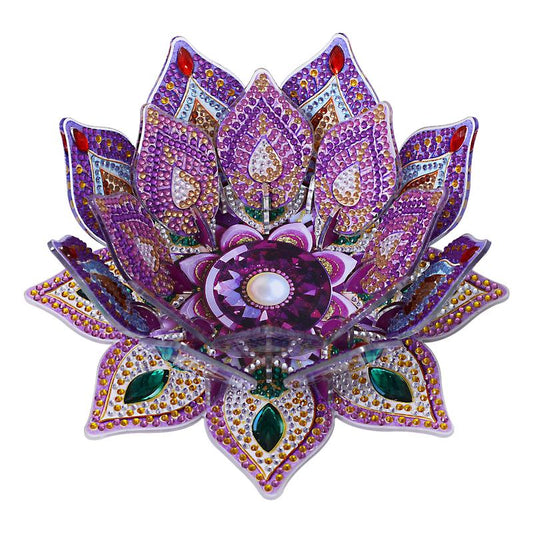 DIY Lotus-Shaped Diamond Painting Candle Holder - ( Candles not Included)