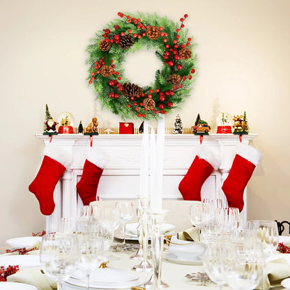 18-Inch Artificial Christmas Wreath for Indoor/Outdoor Holiday and Party Decor
