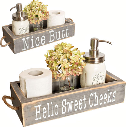 Refined Rustic Bathroom Caddy – Decorative & Functional Storage