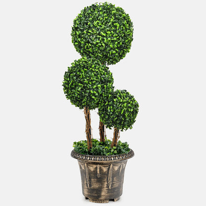 Three-Ball Artificial Topiary Tree, 30"