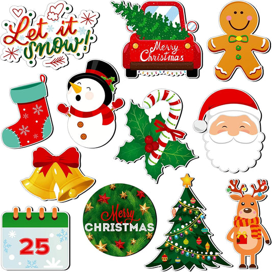 12-Piece Holiday Refrigerator Magnet Set  for Kitchen, Home, Office, and Locker Decor
