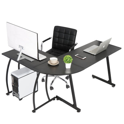 58" Computer Gaming Laptop Table L Shaped Desk Workstation Home Office Desk