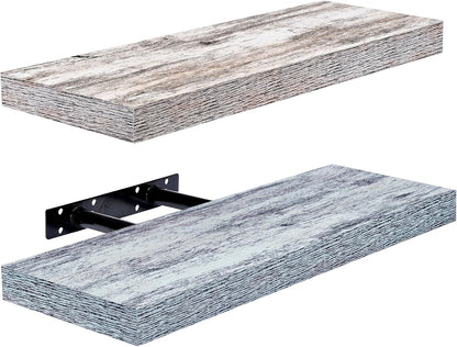 Rustic Floating Shelves for Wall – Set of 3, 16 Inch Wood Shelf for Bathroom, Bedroom, Living Room, Kitchen & Office Decor