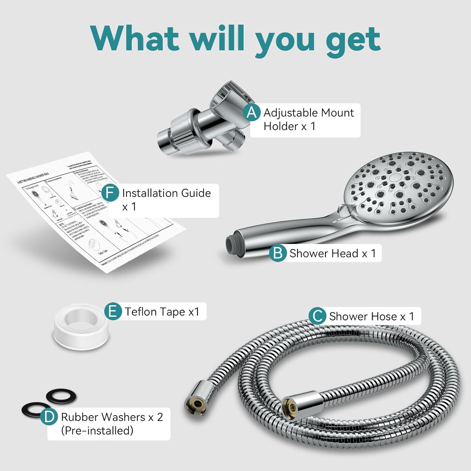 Spa-Style Handheld Shower with Multiple Spray Options & Durable Hose