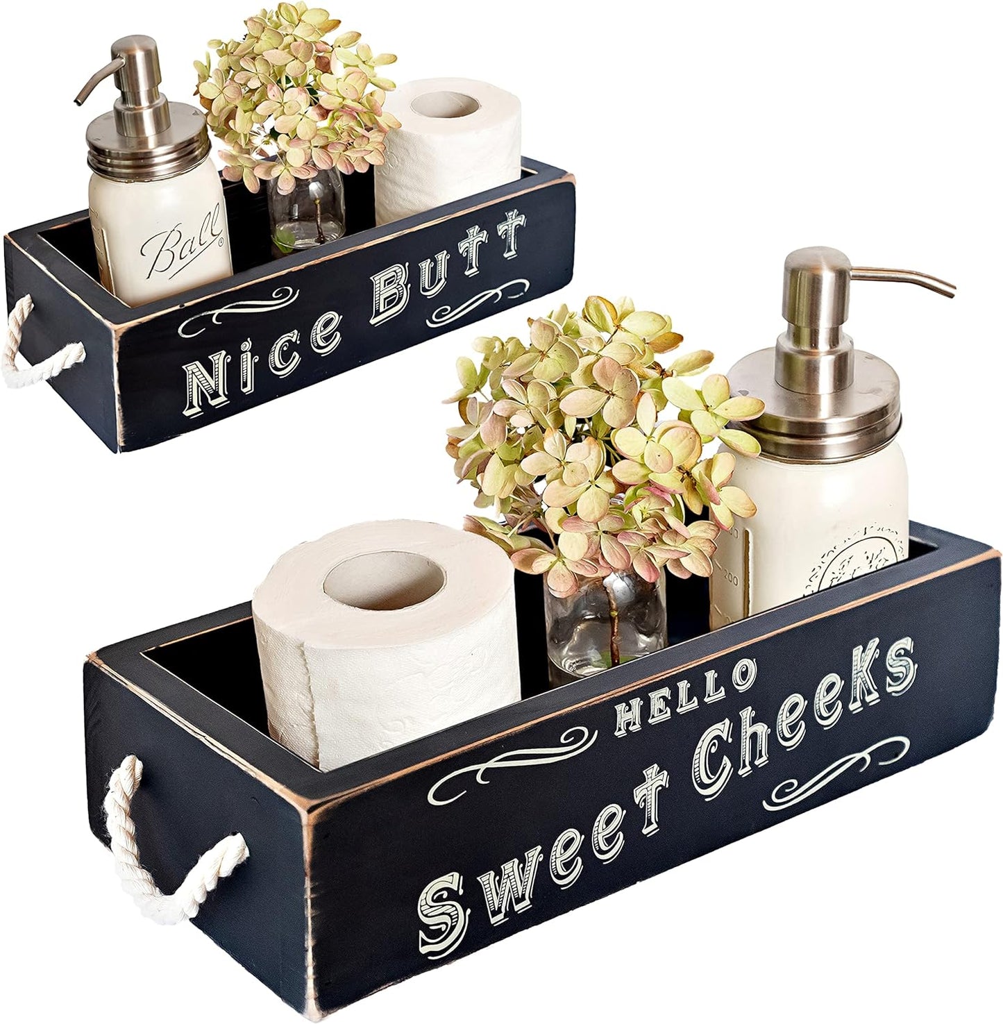 Refined Rustic Bathroom Caddy – Decorative & Functional Storage