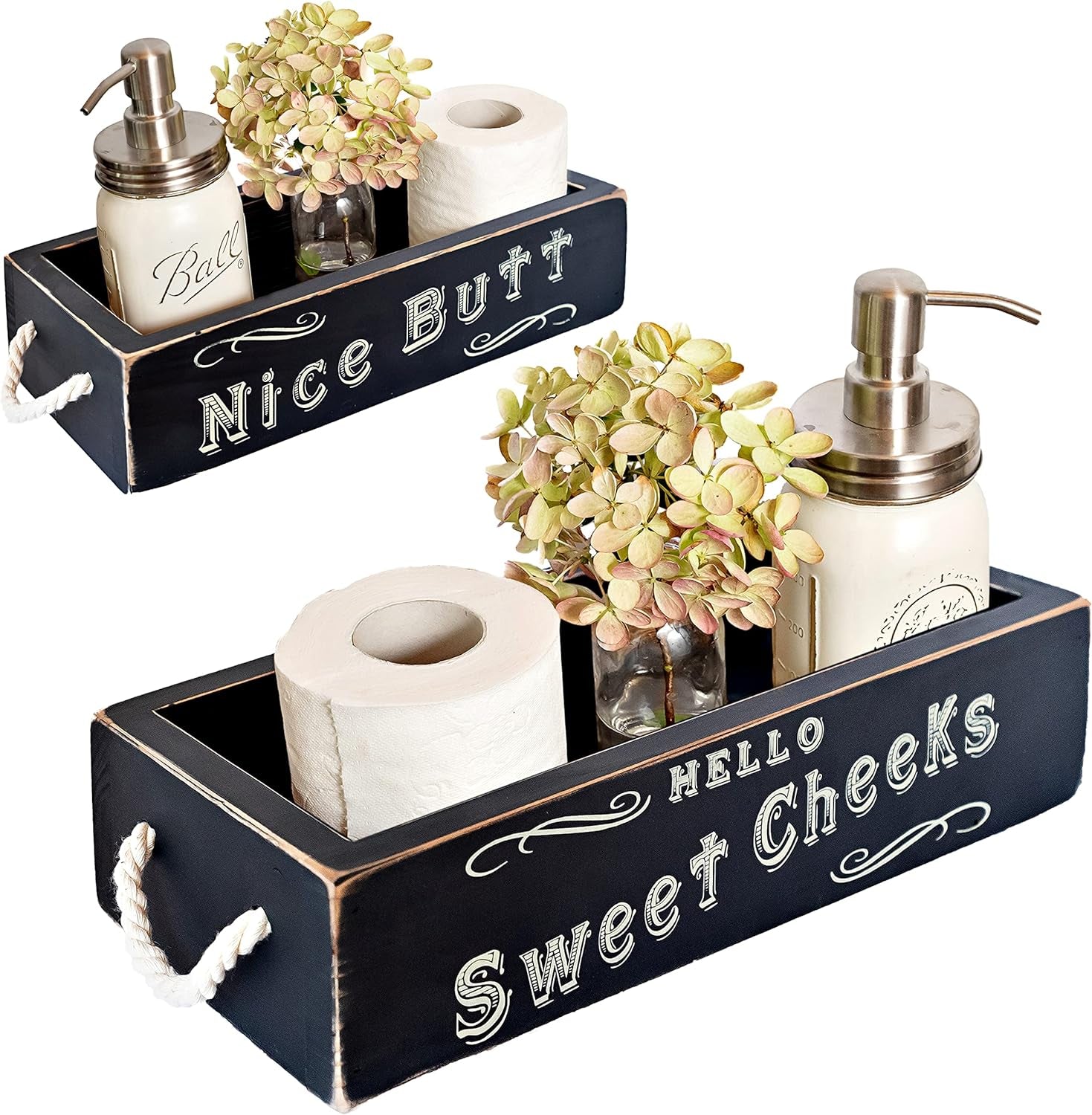 Refined Rustic Bathroom Caddy – Decorative & Functional Storage