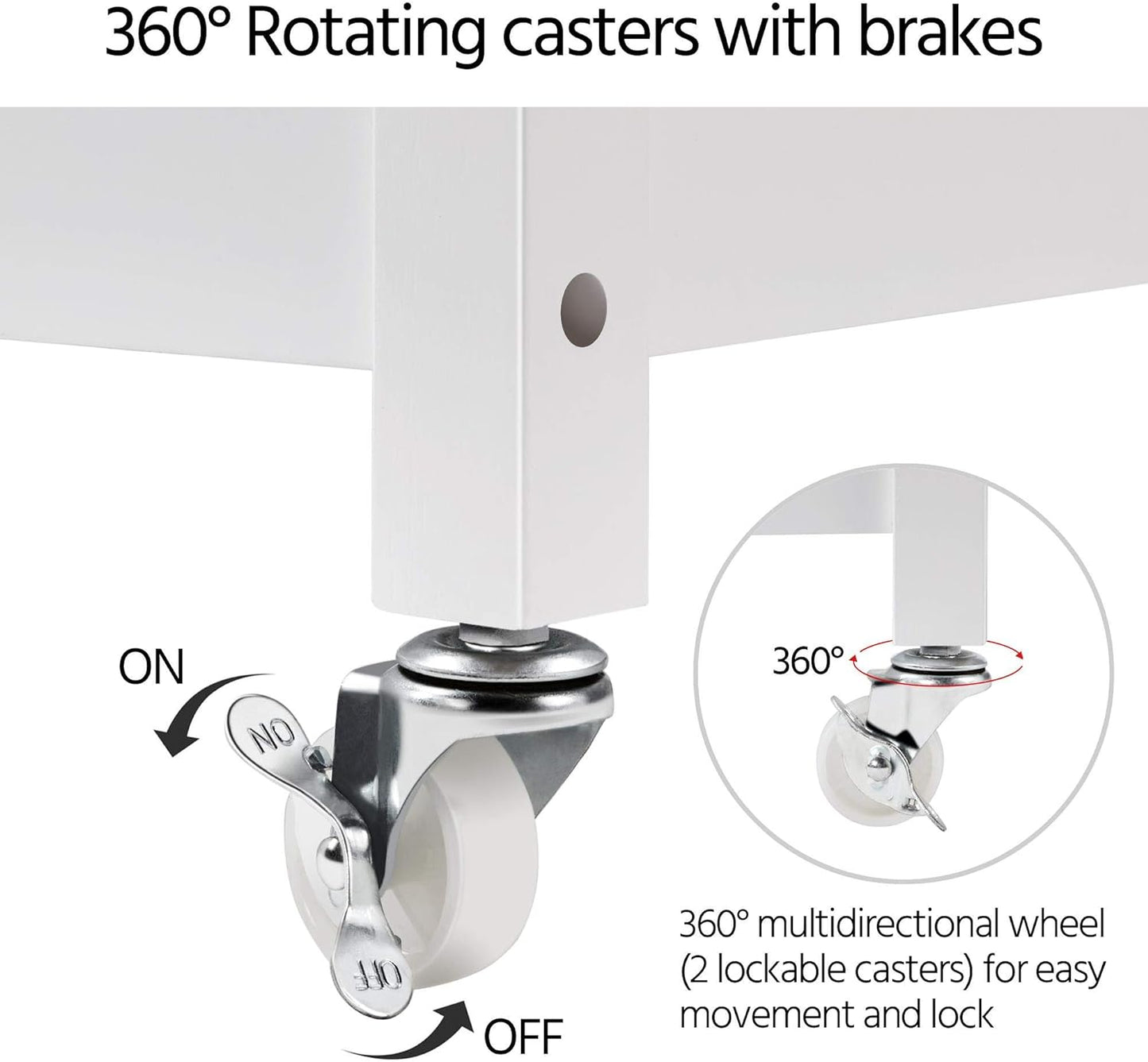 Kitchen Island Cart with 3-Tier Storage and Wheels