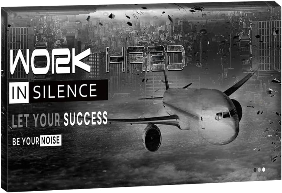 Motivational Wall Art - Inspirational Entrepreneur Success Quotes Canvas Prints for Living Room and Office Decor, Framed and Ready to Hang - 30" W x 40" H