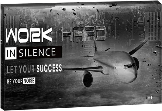 Motivational Wall Art - Inspirational Entrepreneur Success Quotes Canvas Prints for Living Room and Office Decor, Framed and Ready to Hang - 30" W x 40" H