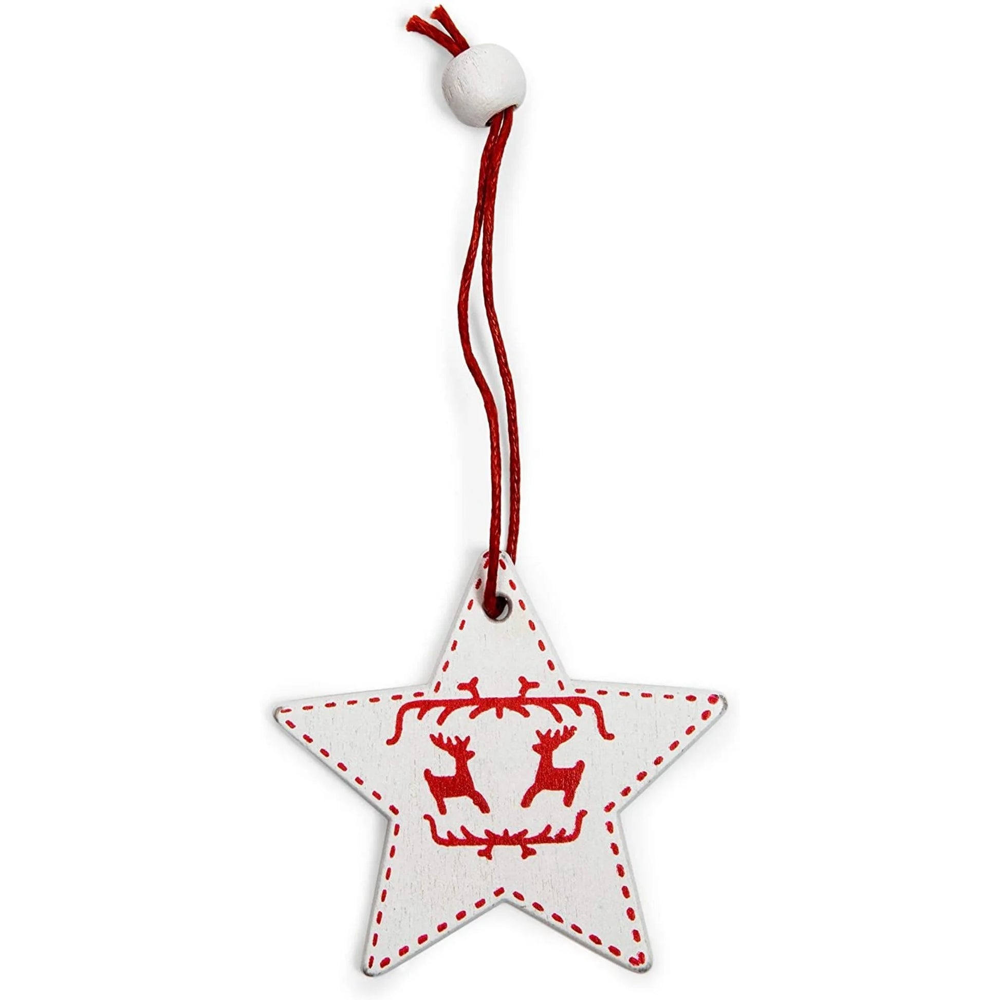 24-Piece Set of 2-Inch Nordic Snowflake Wooden Ornaments for Christmas Tree and Holiday Wall Decor