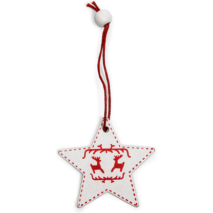 24-Piece Set of 2-Inch Nordic Snowflake Wooden Ornaments for Christmas Tree and Holiday Wall Decor