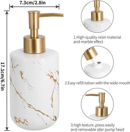 4-Piece Cream Bathroom Set – Ceramic Dispenser, Tumblers & Soap Dish