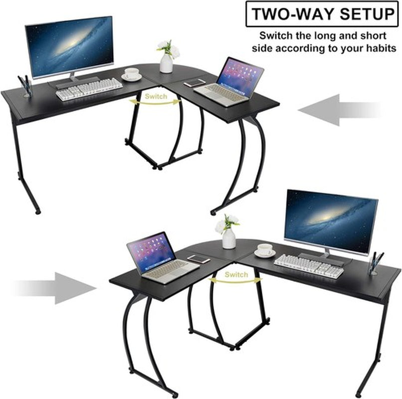 58" Computer Gaming Laptop Table L Shaped Desk Workstation Home Office Desk