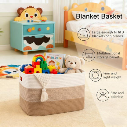 Stylish Large Cotton Rope Storage Basket 