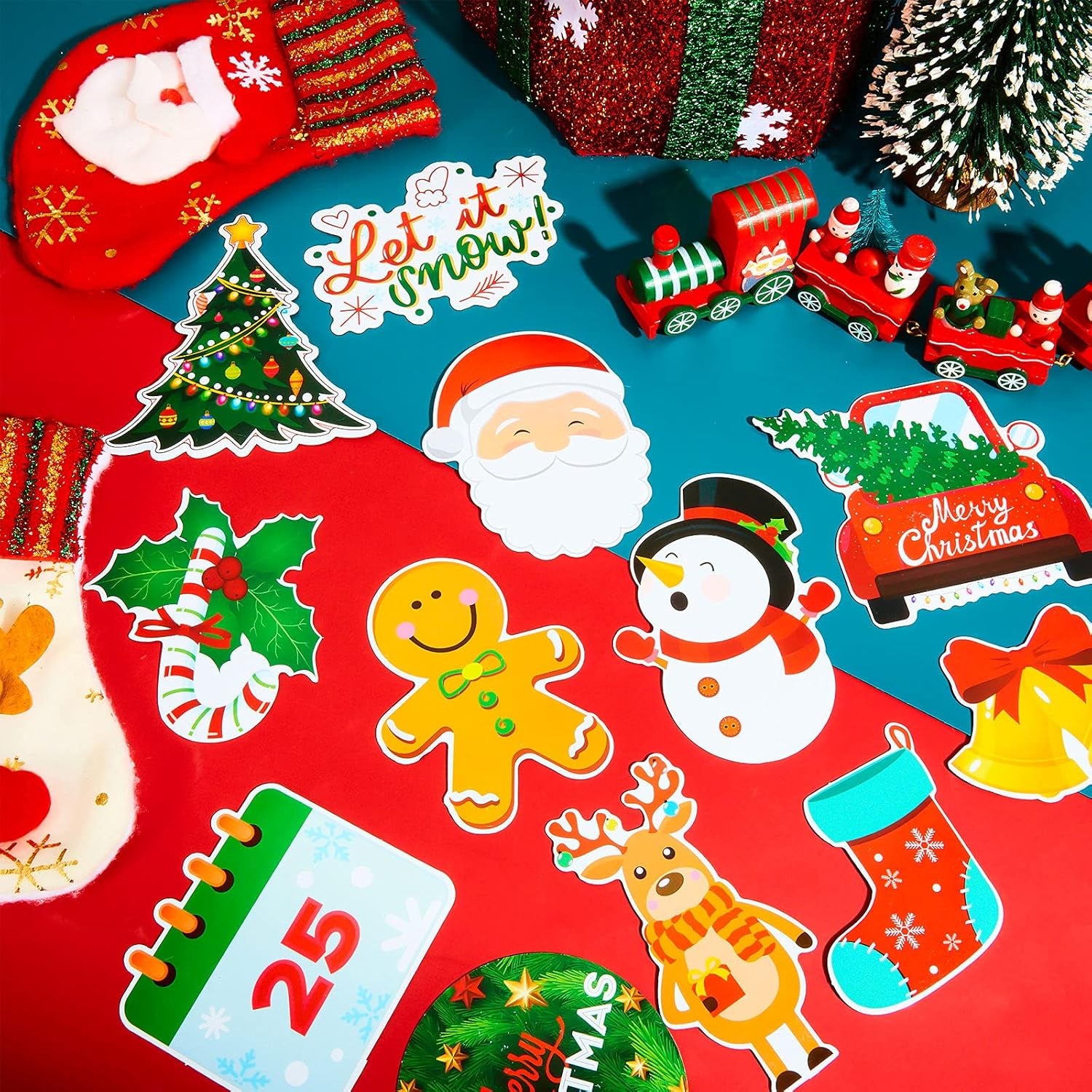 12-Piece Holiday Refrigerator Magnet Set  for Kitchen, Home, Office, and Locker Decor