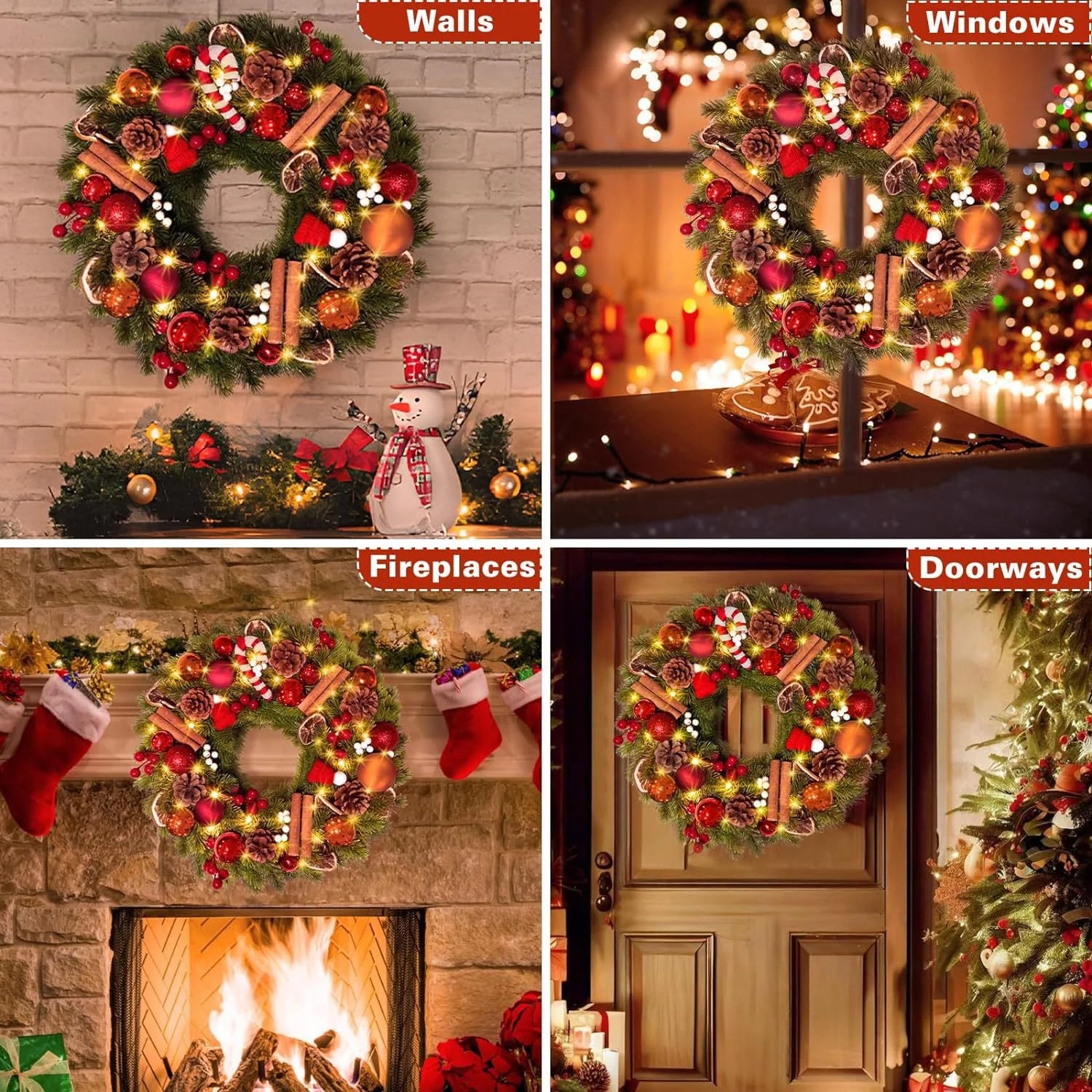 16-Inch Handmade Rustic Christmas Wreath 