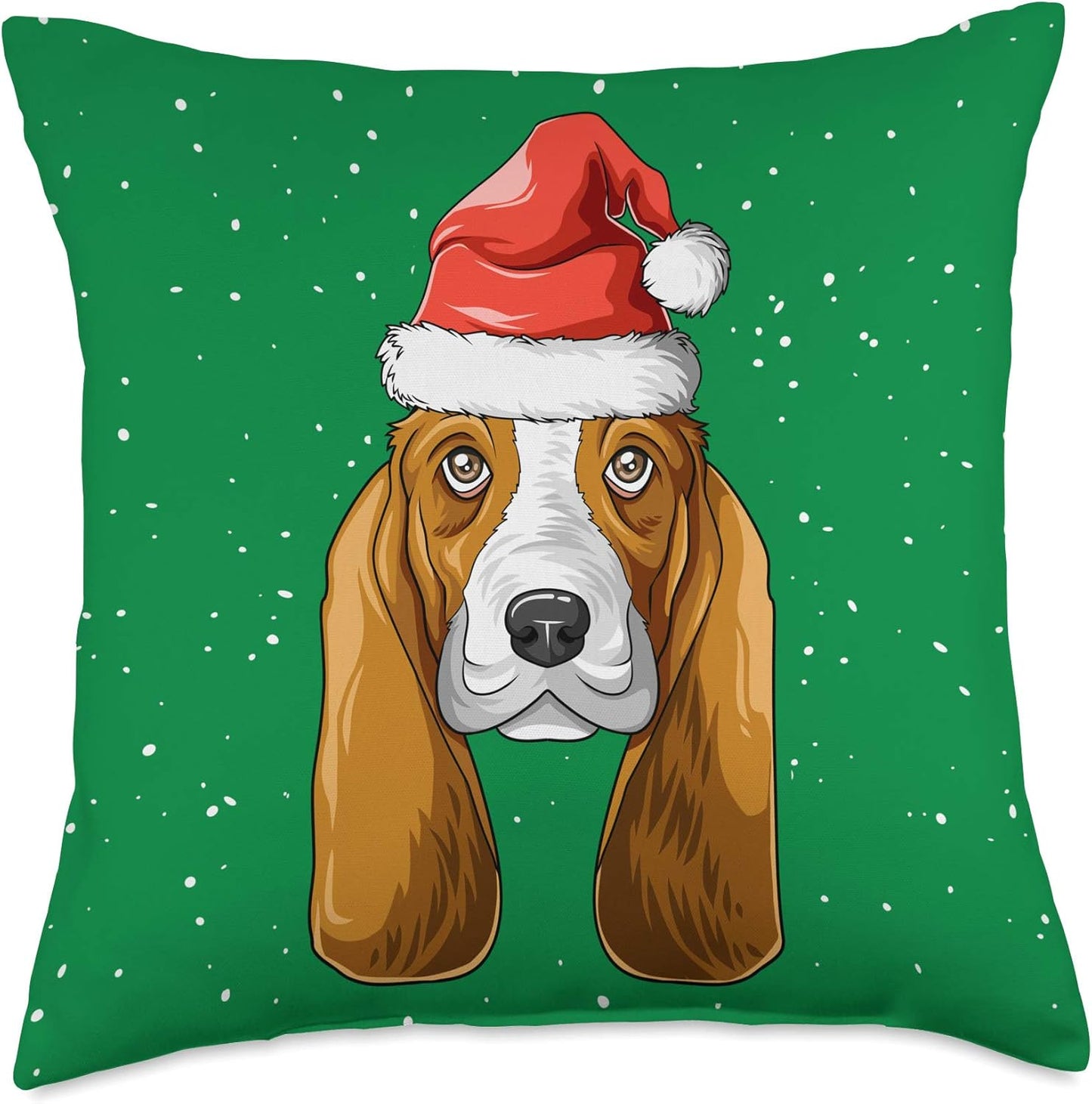 Basset Hound Christmas Decorative Throw Pillow - Perfect Gift for Dog Enthusiasts
