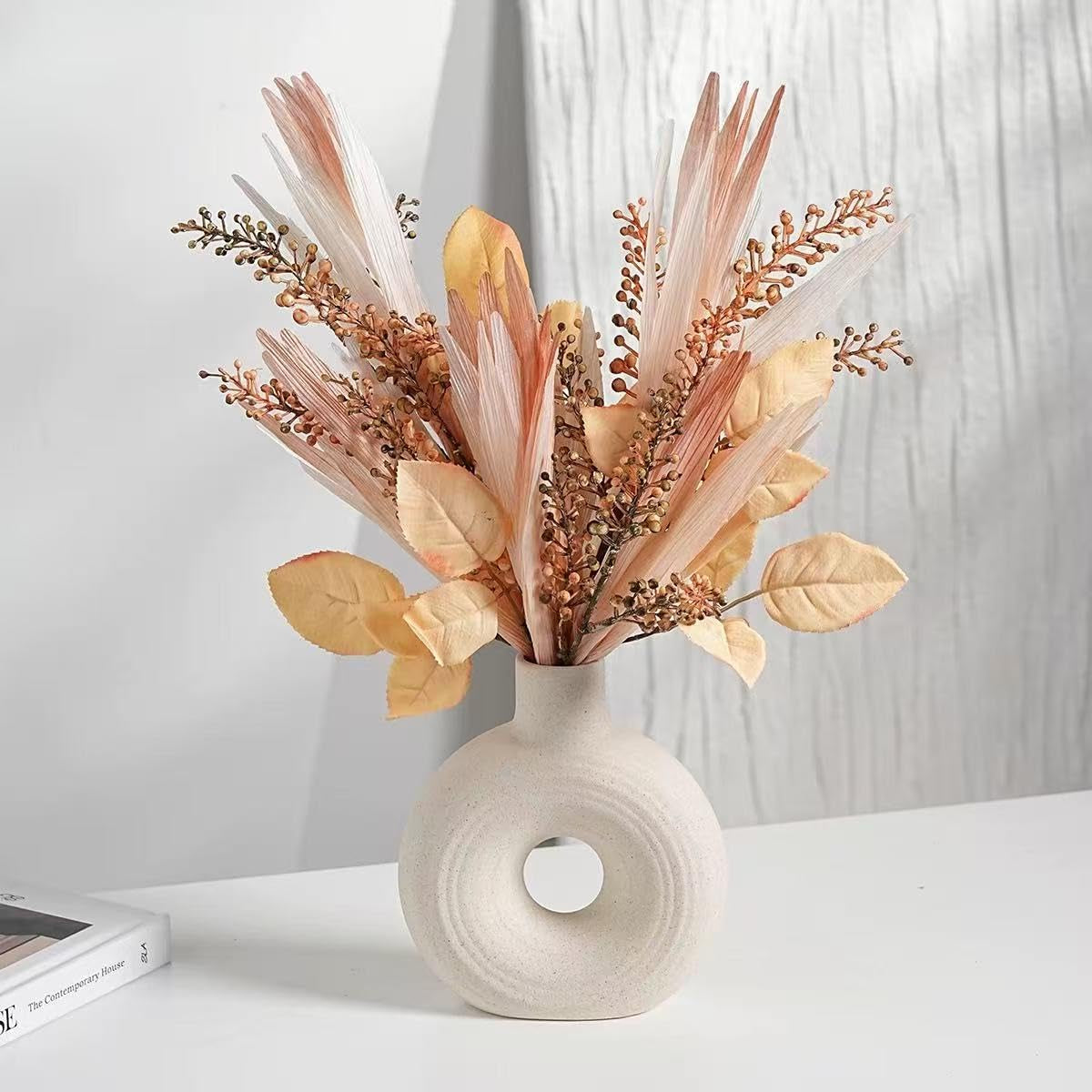 Artificial Hydrangea Flower Arrangements in Vase for Home, Garden, Party, and Wedding Centerpieces