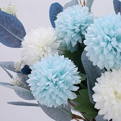 Artificial Hydrangea Flower Arrangements in Vase for Home, Garden, Party, and Wedding Centerpieces