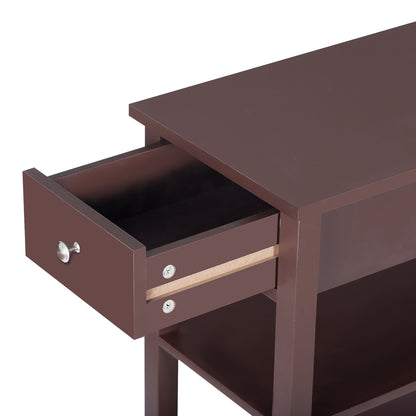 Open End Table Narrow Side Table Slim End Table for Living Room Bedroom Brown