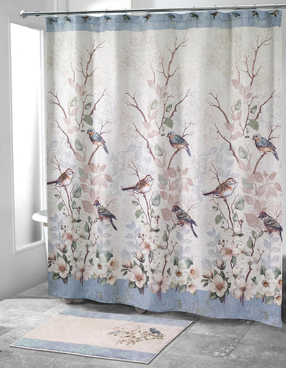 Nature-Inspired Shower Curtain – Love Nest Collection (72")