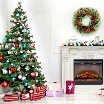 18-Inch Artificial Christmas Wreath for Indoor/Outdoor Holiday and Party Decor