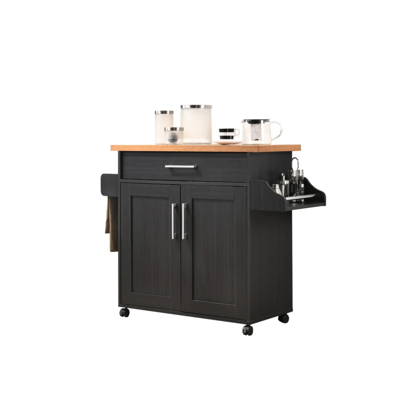 Modern Indoor Furniture Kitchen Island with Spice Rack plus Towel Holder