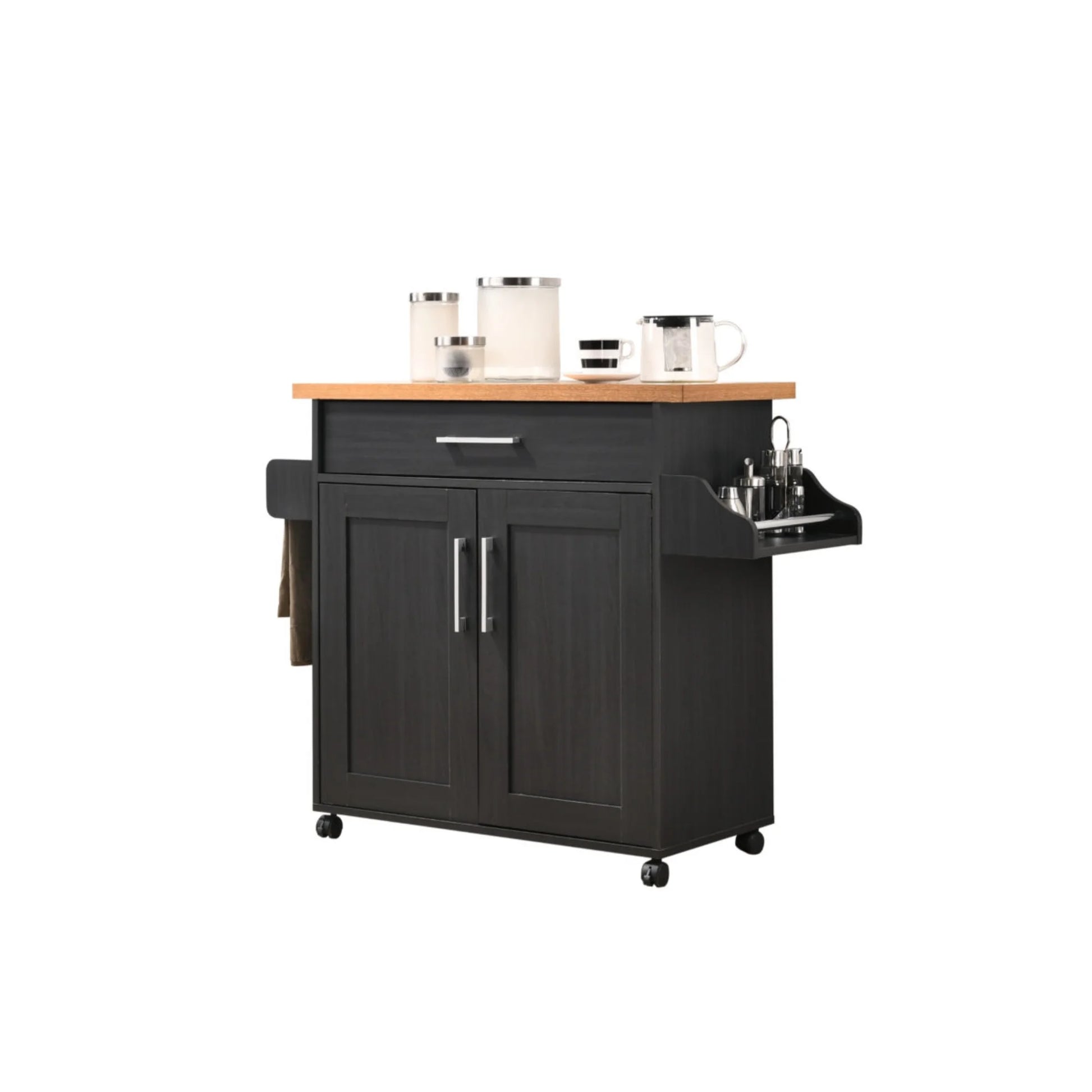 Modern Indoor Furniture Kitchen Island with Spice Rack plus Towel Holder
