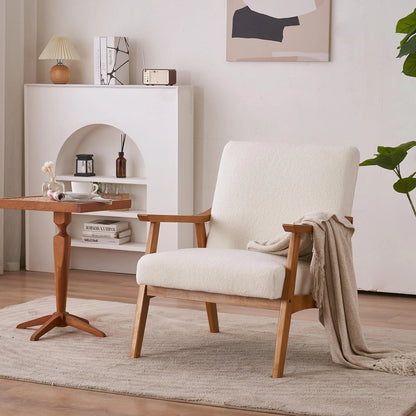 Mid-Century Modern Beige Accent Chair