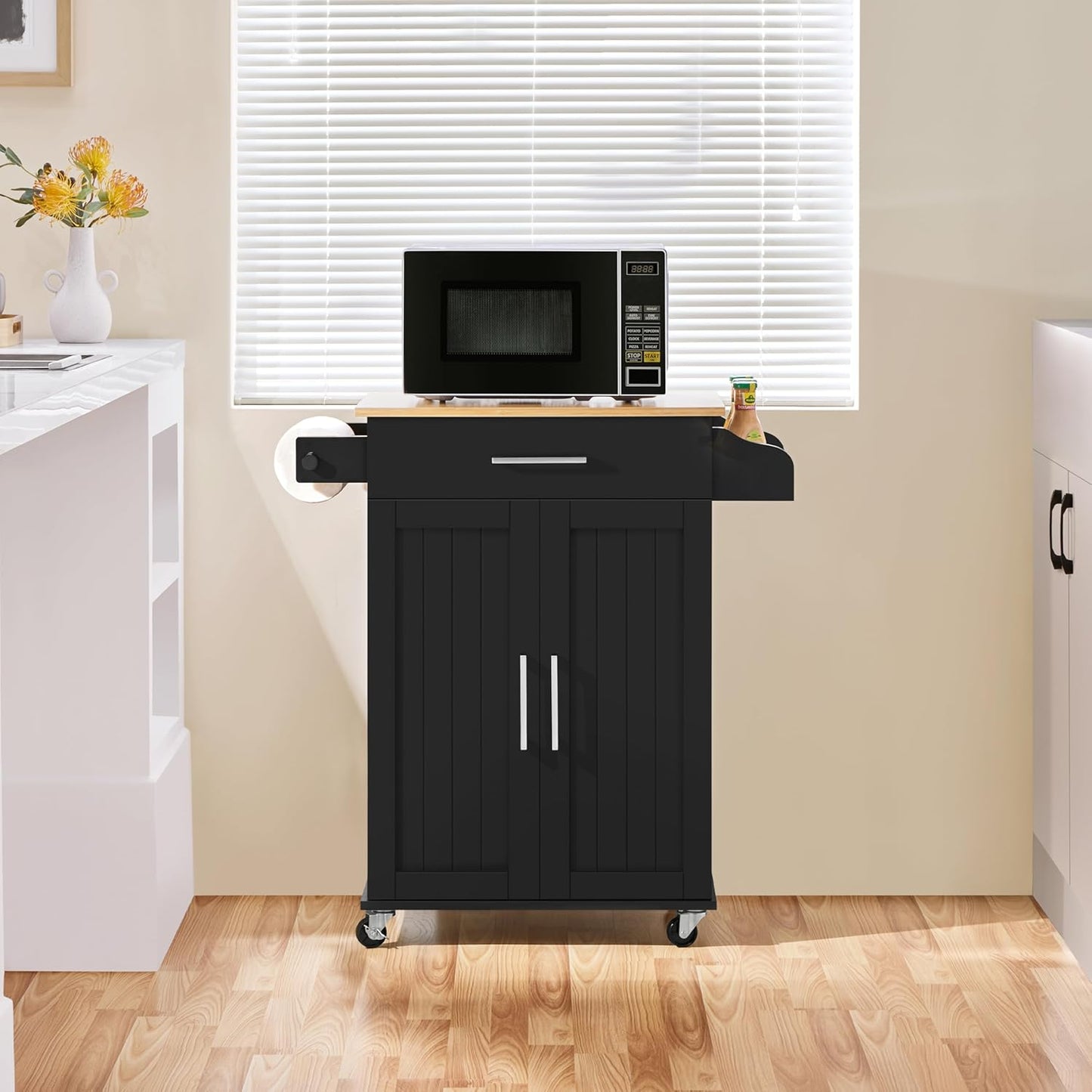 Kitchen Island Cart with Storage and Wheels