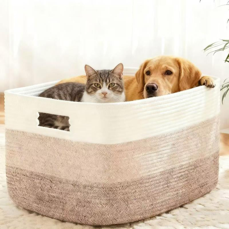 Stylish Large Cotton Rope Storage Basket 