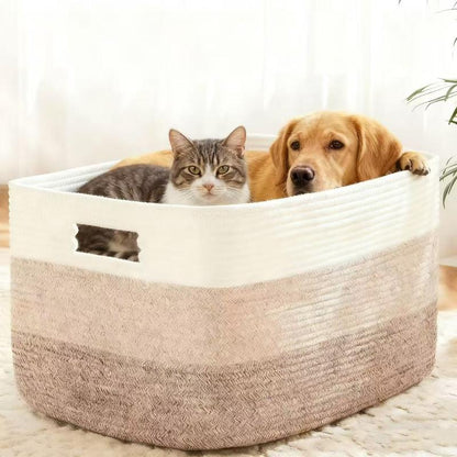 Stylish Large Cotton Rope Storage Basket 