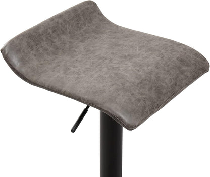 Set of 2 Adjustable Swivel Bar Stools for Kitchen Counter Height, Retro Grey Finish