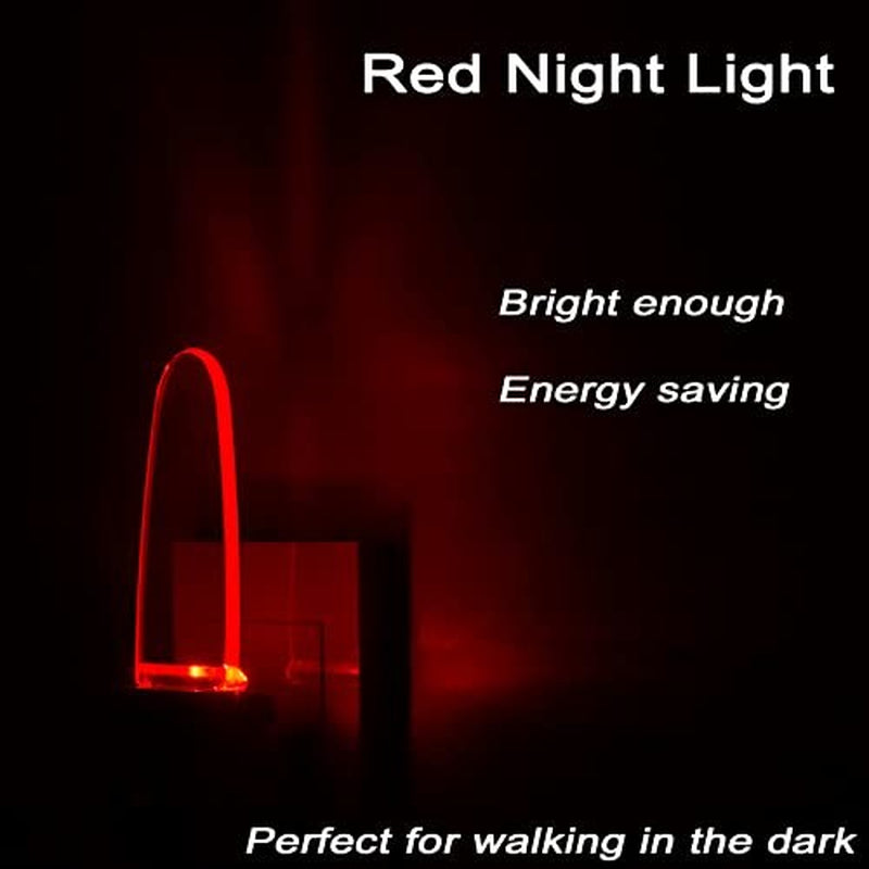0.5W Plug in Light Sensor LED Red Night Light for Bedroom, Bathroom, Kitchen,