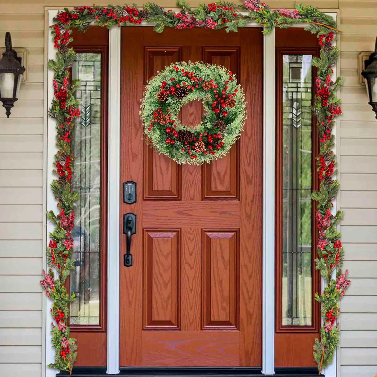18-Inch Artificial Christmas Wreath for Indoor/Outdoor Holiday and Party Decor