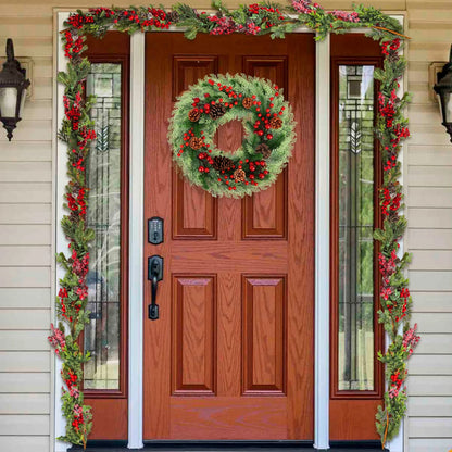 18-Inch Artificial Christmas Wreath for Indoor/Outdoor Holiday and Party Decor