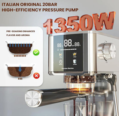 Brew Barista-Level Coffee at Home with the Kismile 20-Bar Espresso Machine