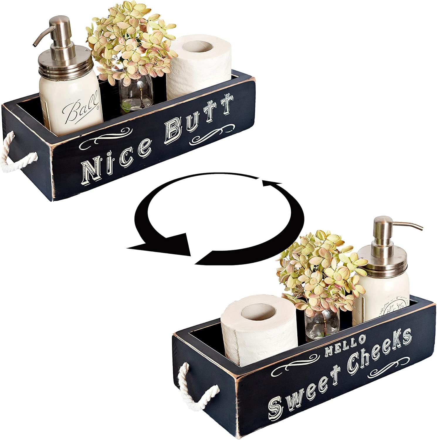 Refined Rustic Bathroom Caddy – Decorative & Functional Storage