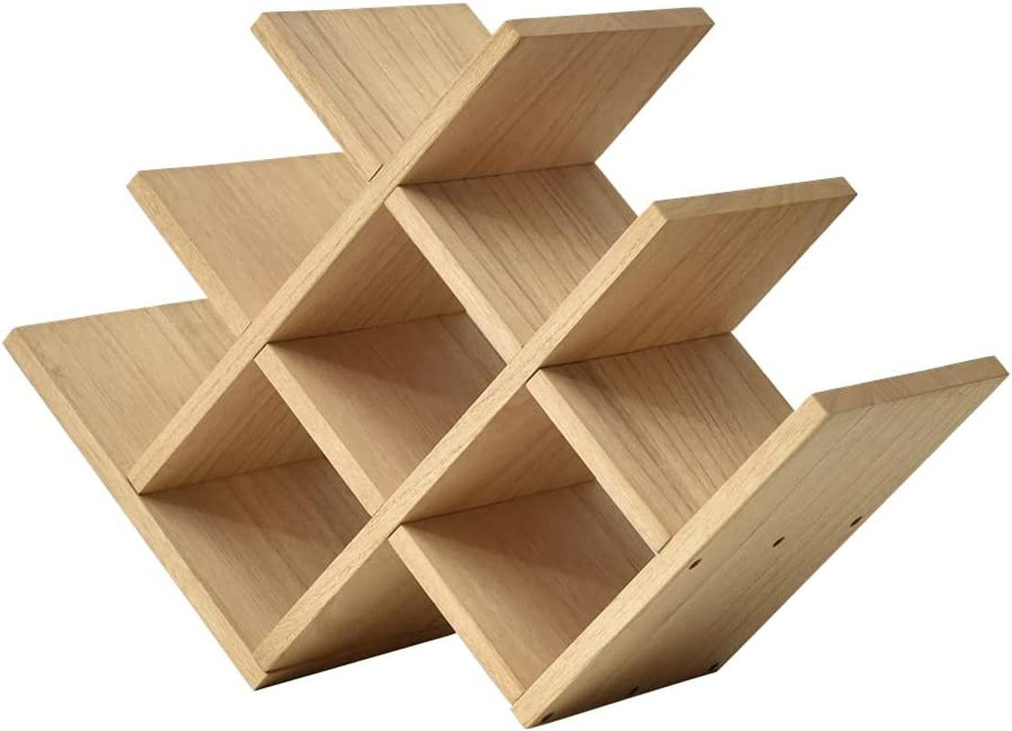 Natural Wood Wine Rack – 8-Bottle Stand & Display Shelf