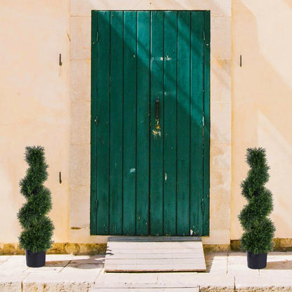 Set of 2 Spiral Topiary Cypress Trees – 3FT Indoor/Outdoor