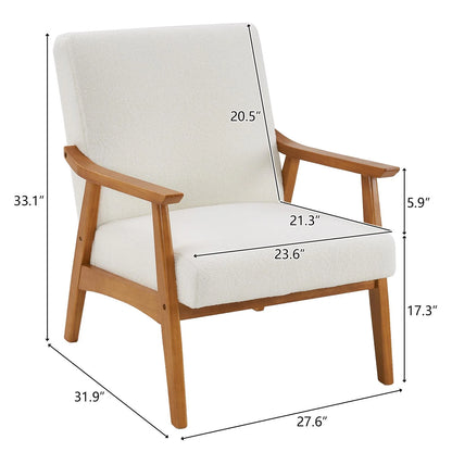 Mid-Century Modern Beige Accent Chair