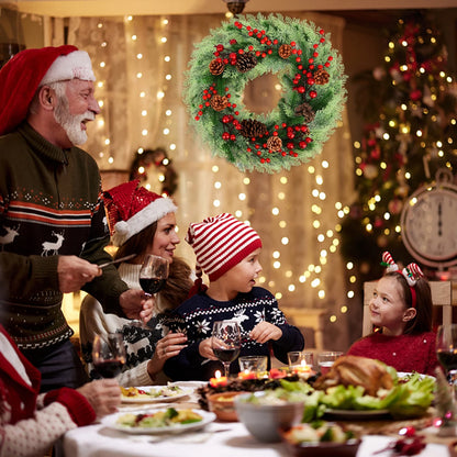 18-Inch Artificial Christmas Wreath for Indoor/Outdoor Holiday and Party Decor