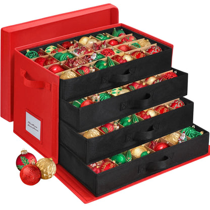 Premium Large Christmas Ornament Storage Box 