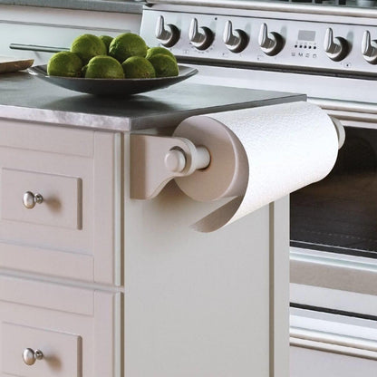 Dolly Madison 54-Inch Rolling Mobile Kitchen Island with Storage and Towel Rack in Off White