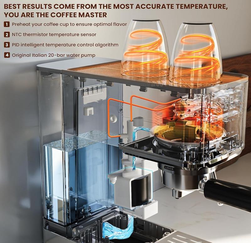Brew Barista-Level Coffee at Home with the Kismile 20-Bar Espresso Machine