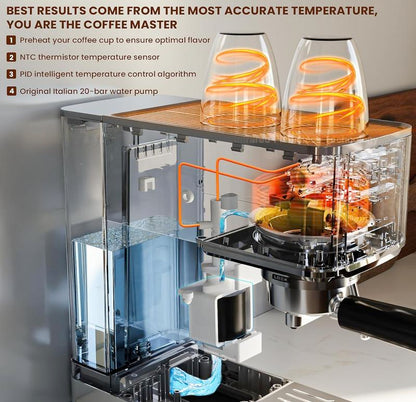 Brew Barista-Level Coffee at Home with the Kismile 20-Bar Espresso Machine