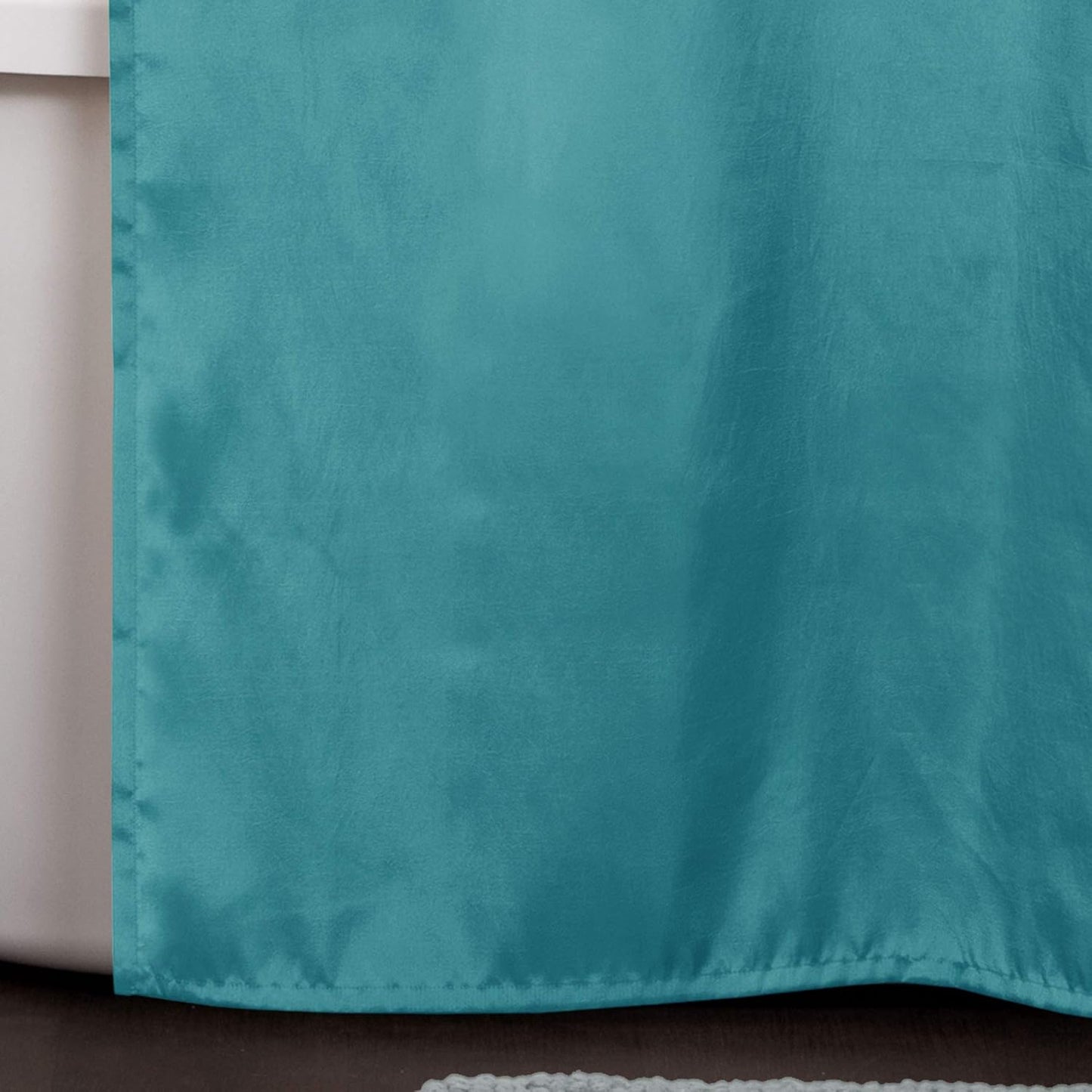 Lillian Shower Curtain | Textured Shimmer Circle Design Bathroom, 72” X 72”, Turquoise