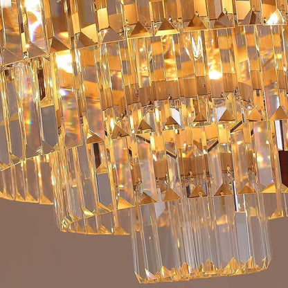 Elegant 7-Tier Crystal Chandelier, 17-Light Nickel Finish