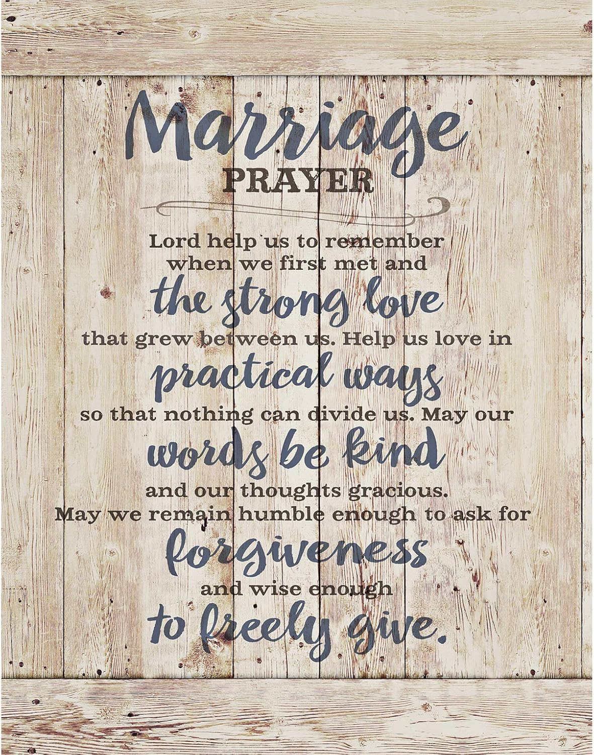 Marriage Prayer Wooden Plaque - Made in the USA  - Original Verse - Framed Wall Art for Home Décor | Christian Family Blessing