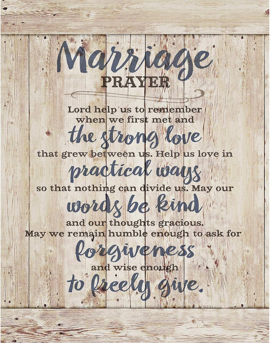 Marriage Prayer Wooden Plaque - Made in the USA  - Original Verse - Framed Wall Art for Home Décor | Christian Family Blessing